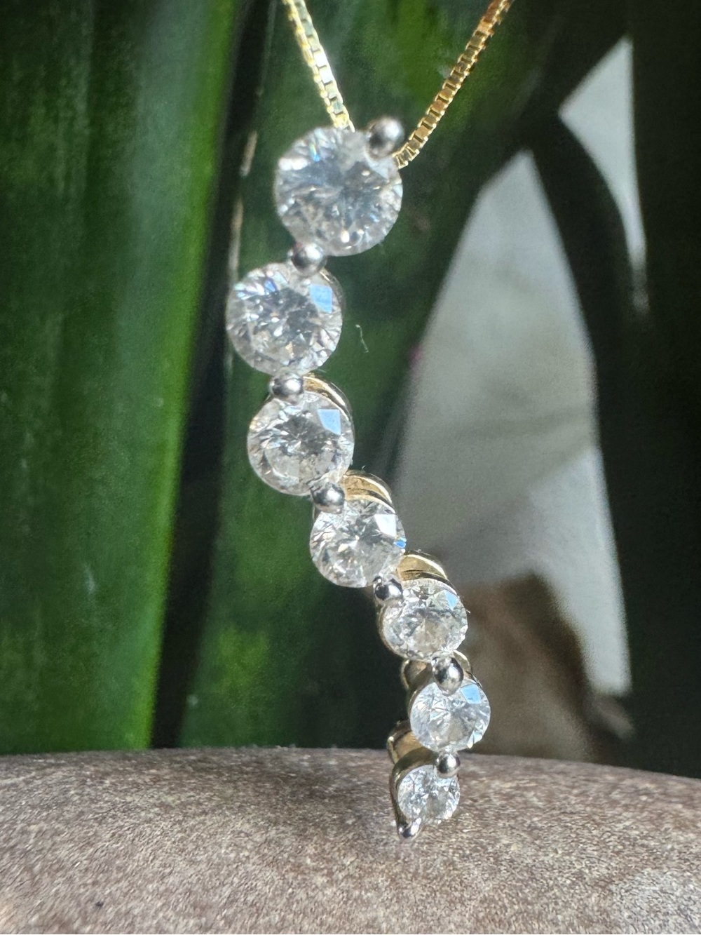 14k Diamond Figaro Pendant Necklace